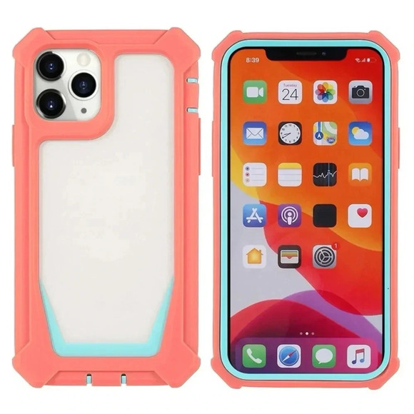 Shockproof Case for iPhone 11 – Coral & Teal Heavy Duty Cover (New!) - Picture 1 of 7